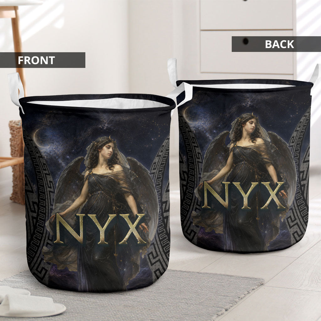 Greek Mythology Nyx Laundry Basket Celestial Starry Night Classical Art Greek Key