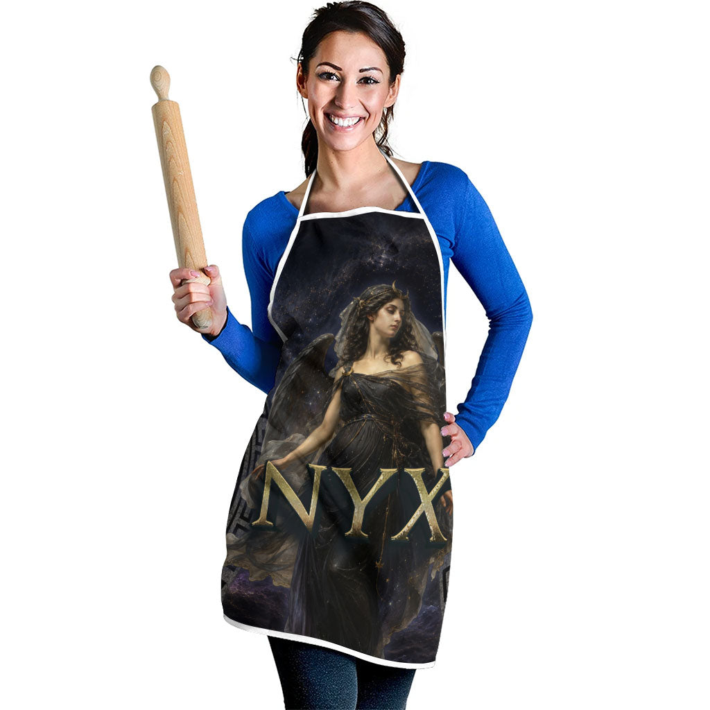 Greek Mythology Nyx Apron Celestial Starry Night Classical Art Greek Key