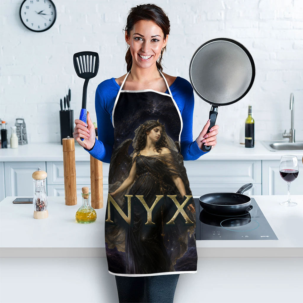 Greek Mythology Nyx Apron Celestial Starry Night Classical Art Greek Key