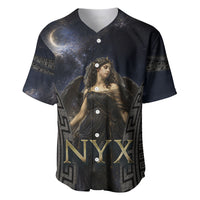 Greek Mythology Nyx Baseball Jersey Celestial Starry Night Classical Art Greek Key
