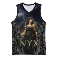Greek Mythology Nyx Basketball Jersey Celestial Starry Night Classical Art Greek Key