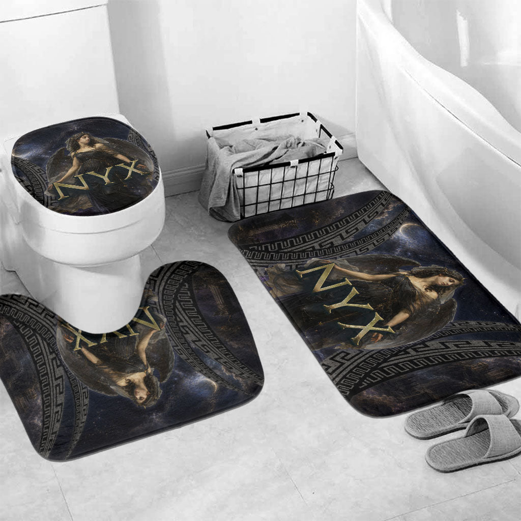 Greek Mythology Nyx Bathroom Set Celestial Starry Night Classical Art Greek Key