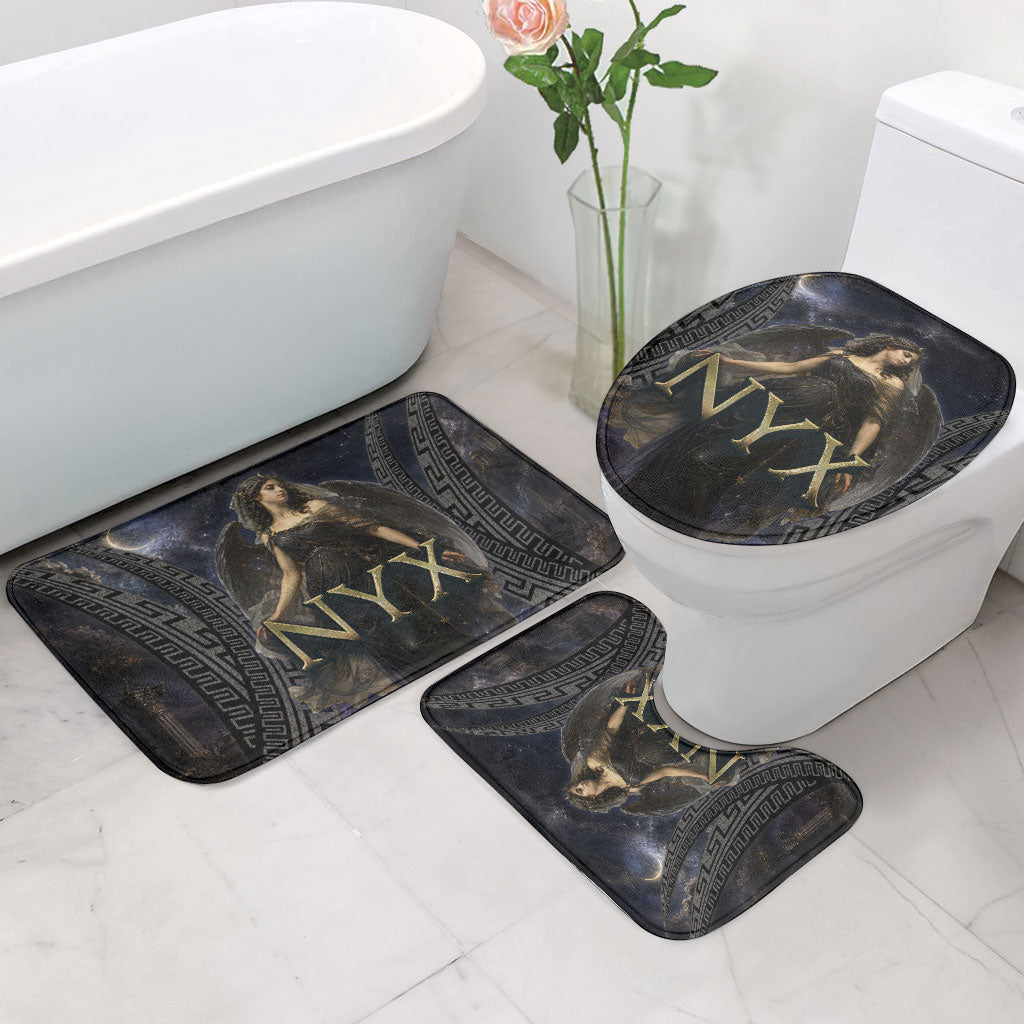 Greek Mythology Nyx Bathroom Set Celestial Starry Night Classical Art Greek Key