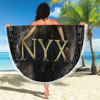Greek Mythology Nyx Beach Blanket Celestial Starry Night Classical Art Greek Key