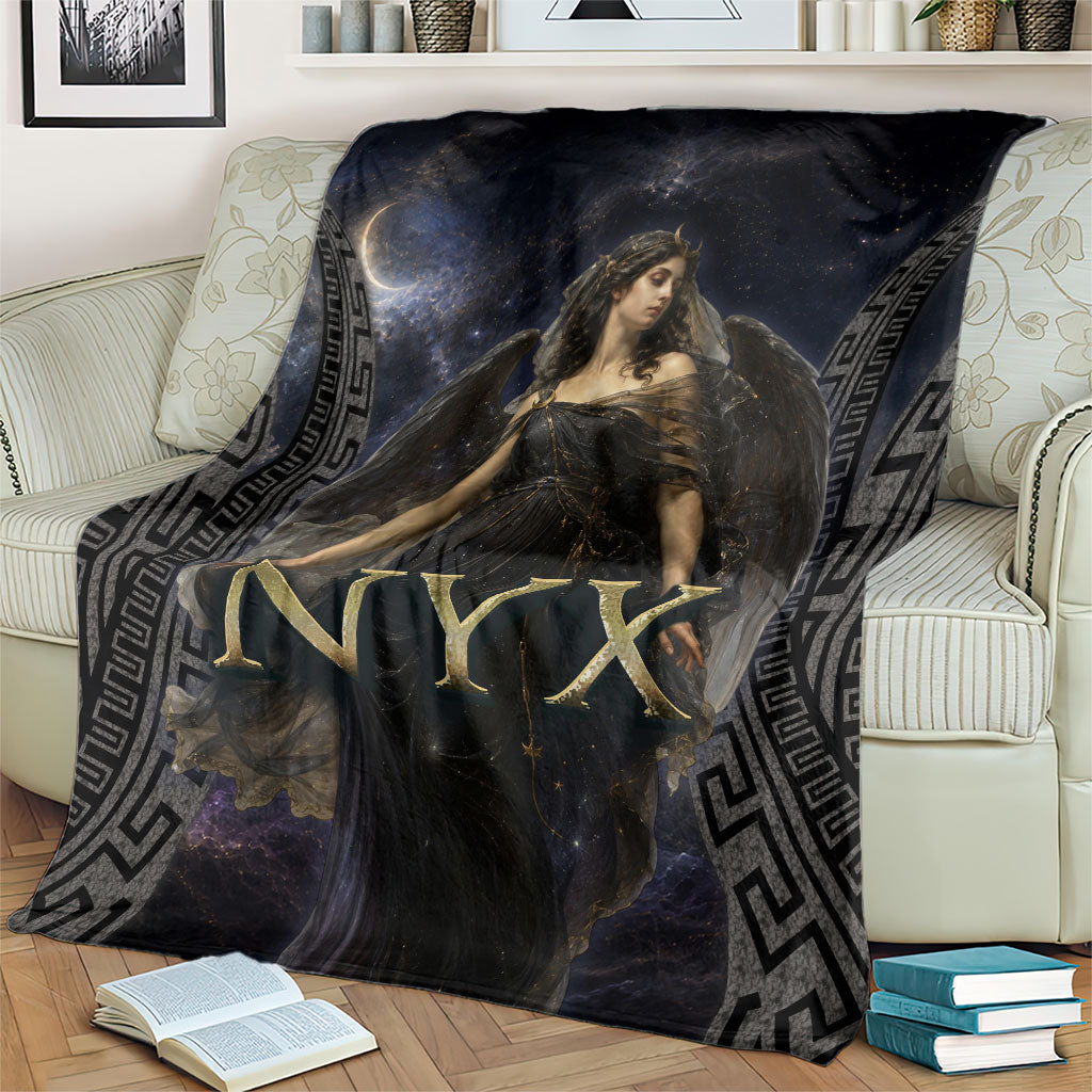 Greek Mythology Nyx Blanket Celestial Starry Night Classical Art Greek Key