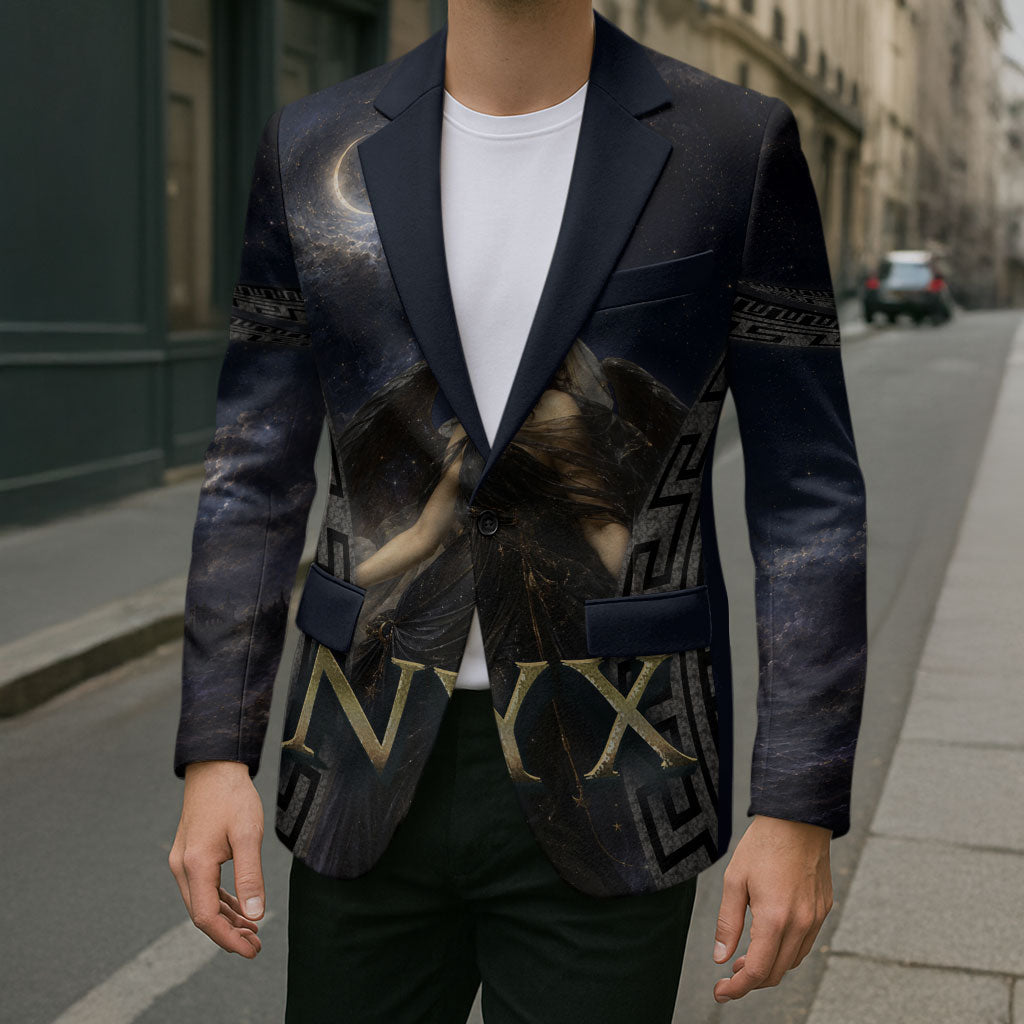 Greek Mythology Nyx Blazer Celestial Starry Night Classical Art Greek Key