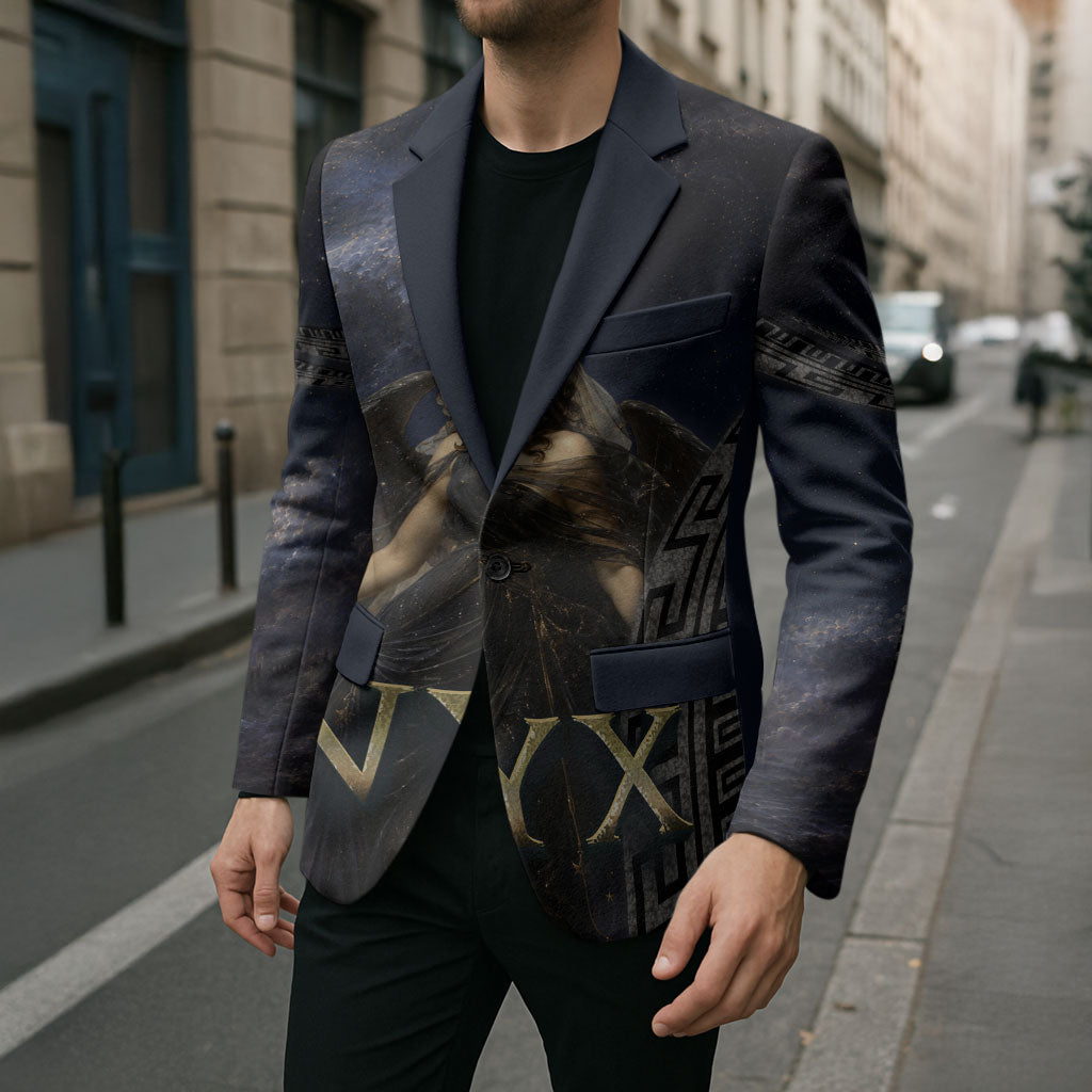 Greek Mythology Nyx Blazer Celestial Starry Night Classical Art Greek Key