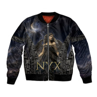 Greek Mythology Nyx Bomber Jacket Celestial Starry Night Classical Art Greek Key