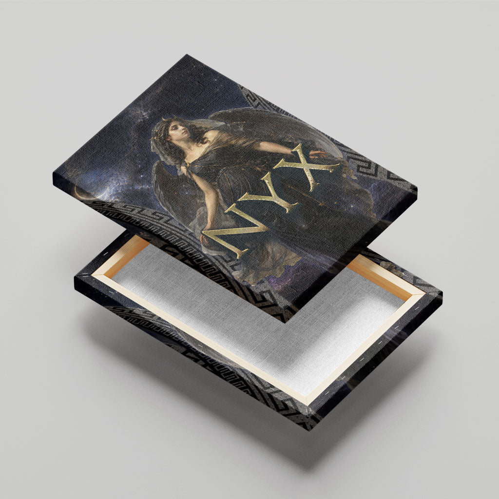 Greek Mythology Nyx Canvas Wall Art Celestial Starry Night Classical Art Greek Key