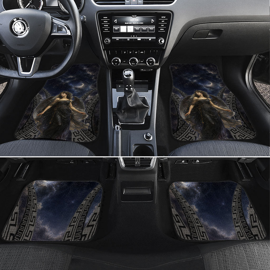 Greek Mythology Nyx Car Mats Celestial Starry Night Classical Art Greek Key