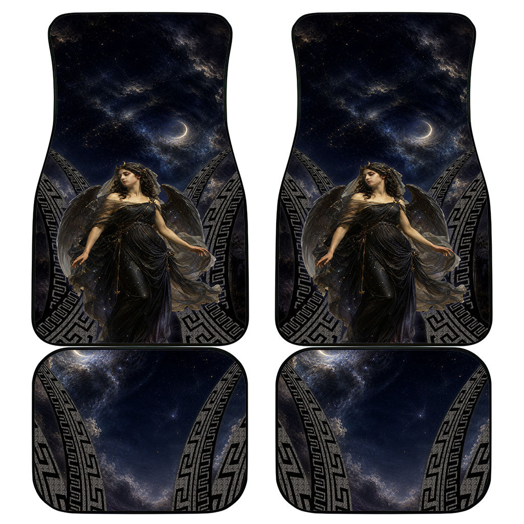 Greek Mythology Nyx Car Mats Celestial Starry Night Classical Art Greek Key