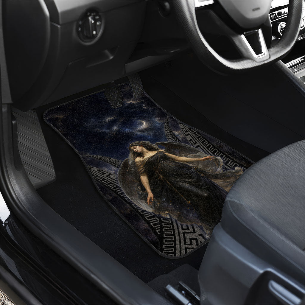 Greek Mythology Nyx Car Mats Celestial Starry Night Classical Art Greek Key