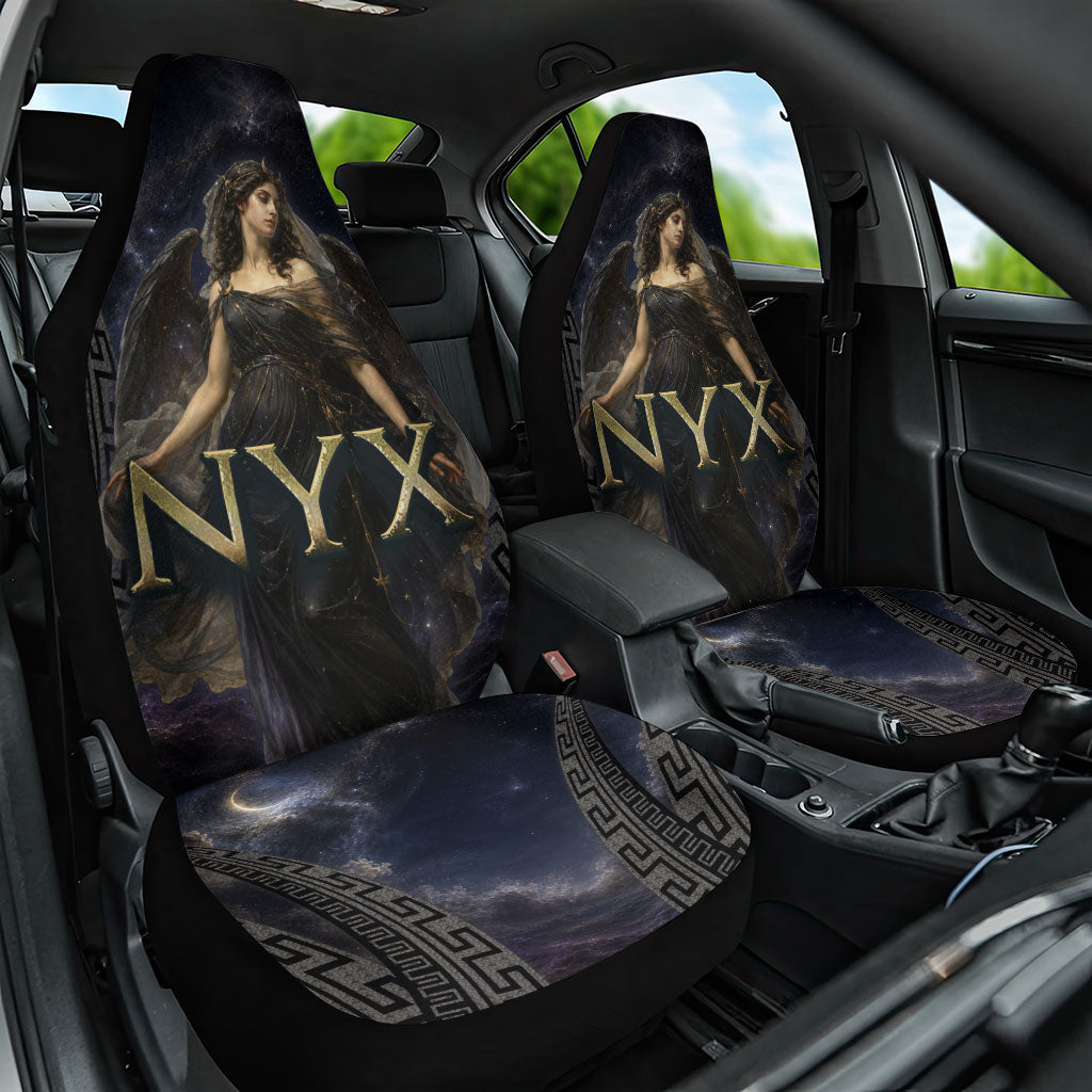 Greek Mythology Nyx Car Seat Cover Celestial Starry Night Classical Art Greek Key