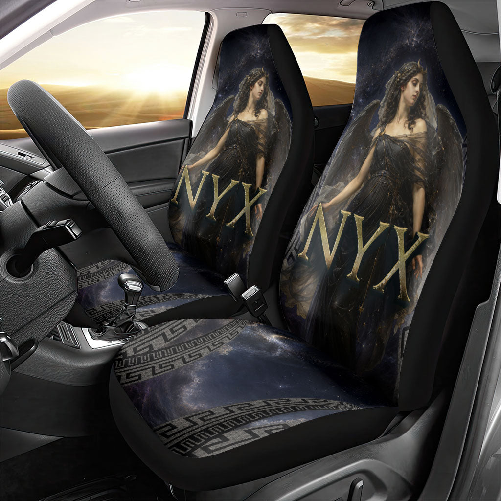 Greek Mythology Nyx Car Seat Cover Celestial Starry Night Classical Art Greek Key