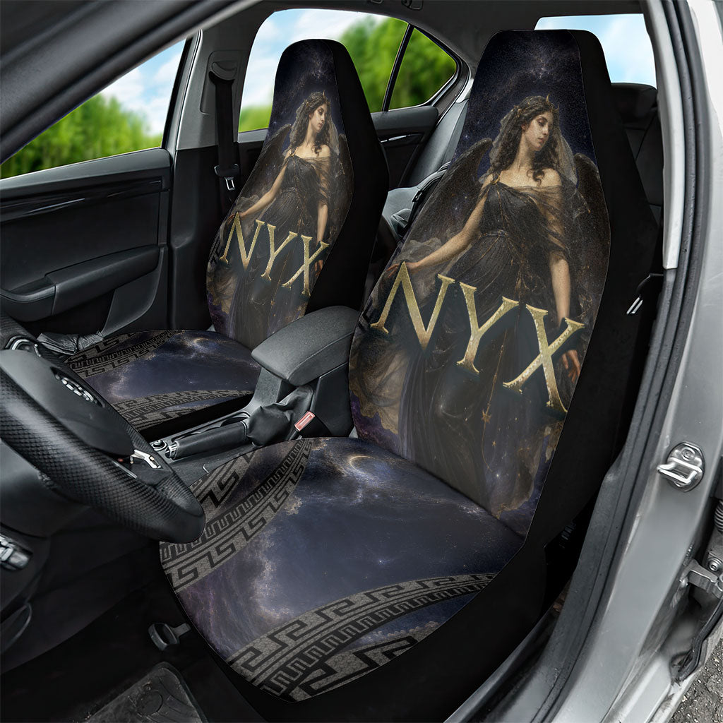 Greek Mythology Nyx Car Seat Cover Celestial Starry Night Classical Art Greek Key