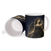 Greek Mythology Nyx Ceramic Mug Celestial Starry Night Classical Art Greek Key