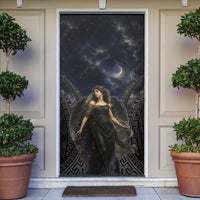 Greek Mythology Nyx Door Cover Celestial Starry Night Classical Art Greek Key