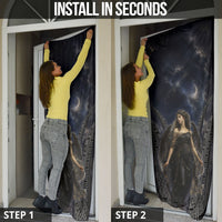 Greek Mythology Nyx Door Cover Celestial Starry Night Classical Art Greek Key