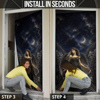 Greek Mythology Nyx Door Cover Celestial Starry Night Classical Art Greek Key