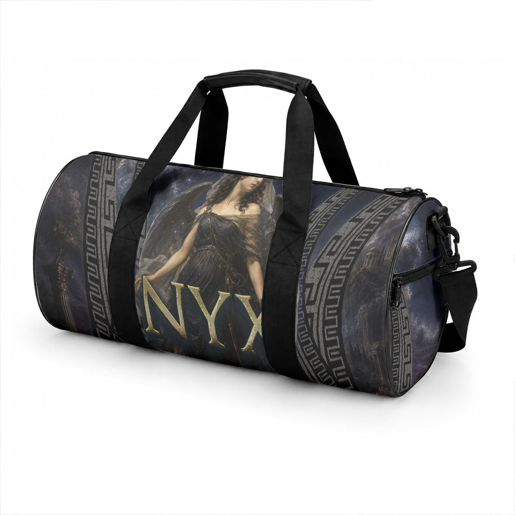 Greek Mythology Nyx Duffle Bag Celestial Starry Night Classical Art Greek Key