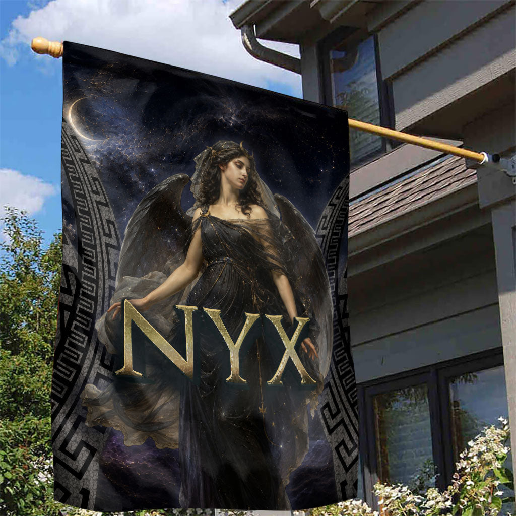 Greek Mythology Nyx Garden Flag Celestial Starry Night Classical Art Greek Key
