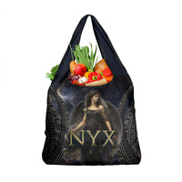 Greek Mythology Nyx Grocery Bag Celestial Starry Night Classical Art Greek Key