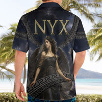 Greek Mythology Nyx Hawaiian Shirt Celestial Starry Night Classical Art Greek Key