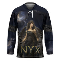 Greek Mythology Nyx Hockey Jersey Celestial Starry Night Classical Art Greek Key