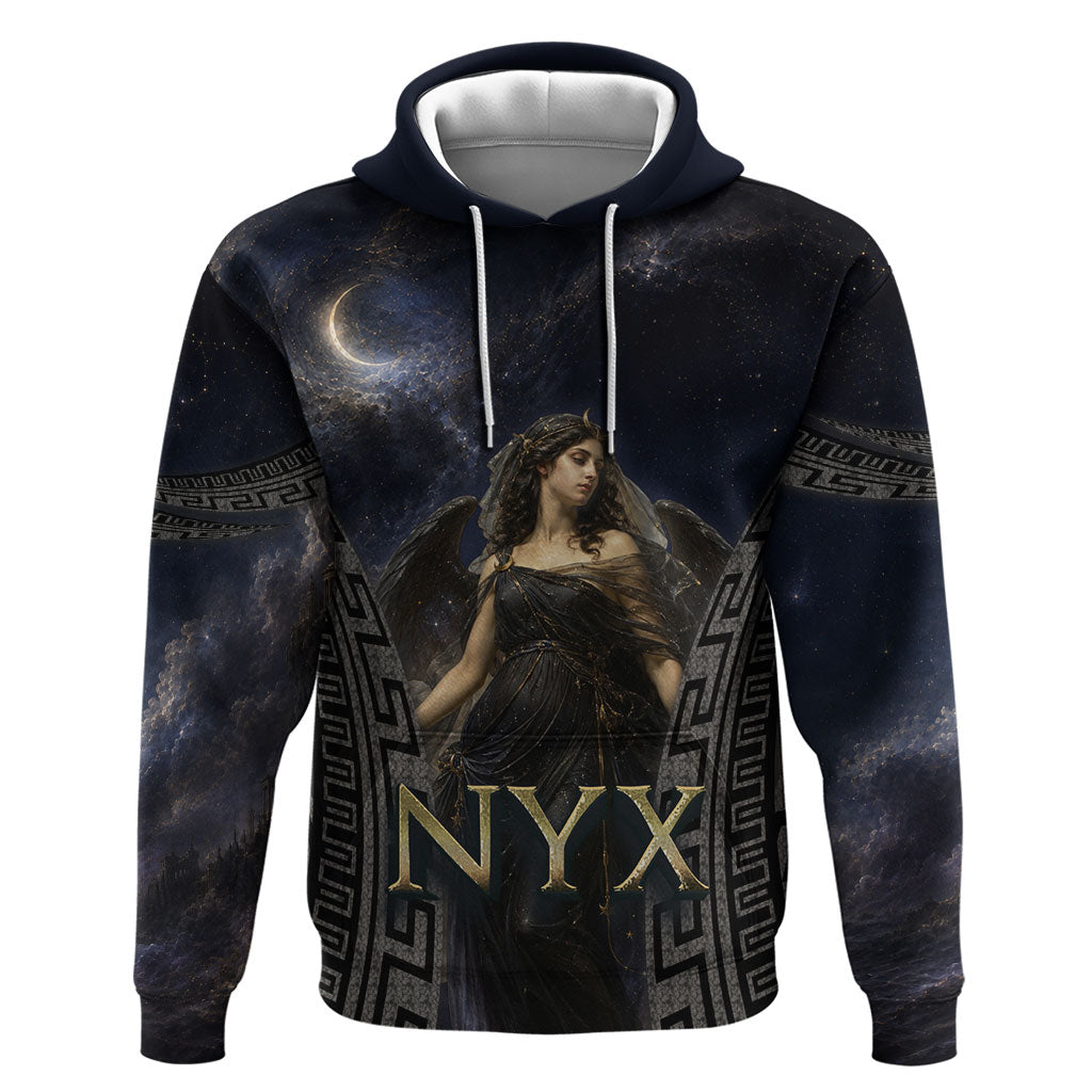 Greek Mythology Nyx Hoodie Celestial Starry Night Classical Art Greek Key
