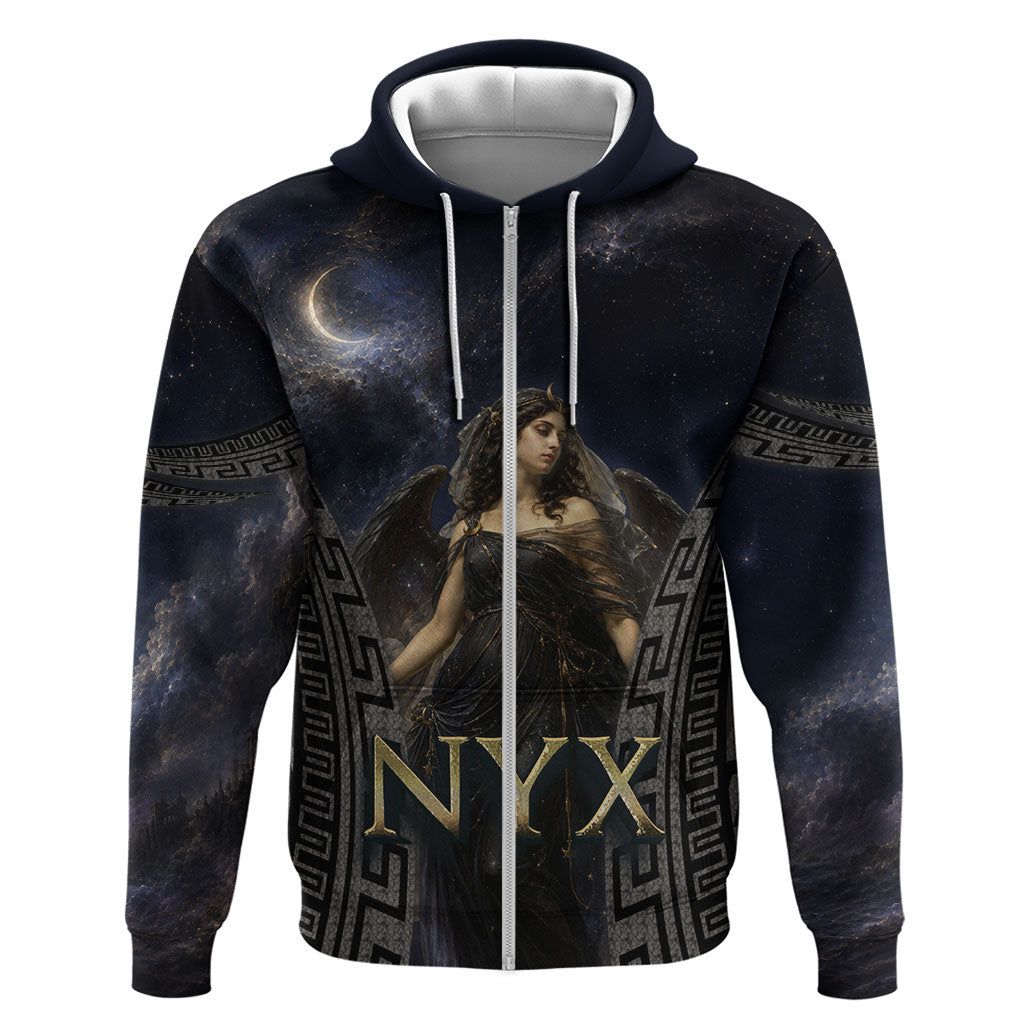 Greek Mythology Nyx Hoodie Celestial Starry Night Classical Art Greek Key
