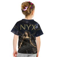 Greek Mythology Nyx Kid T Shirt Celestial Starry Night Classical Art Greek Key