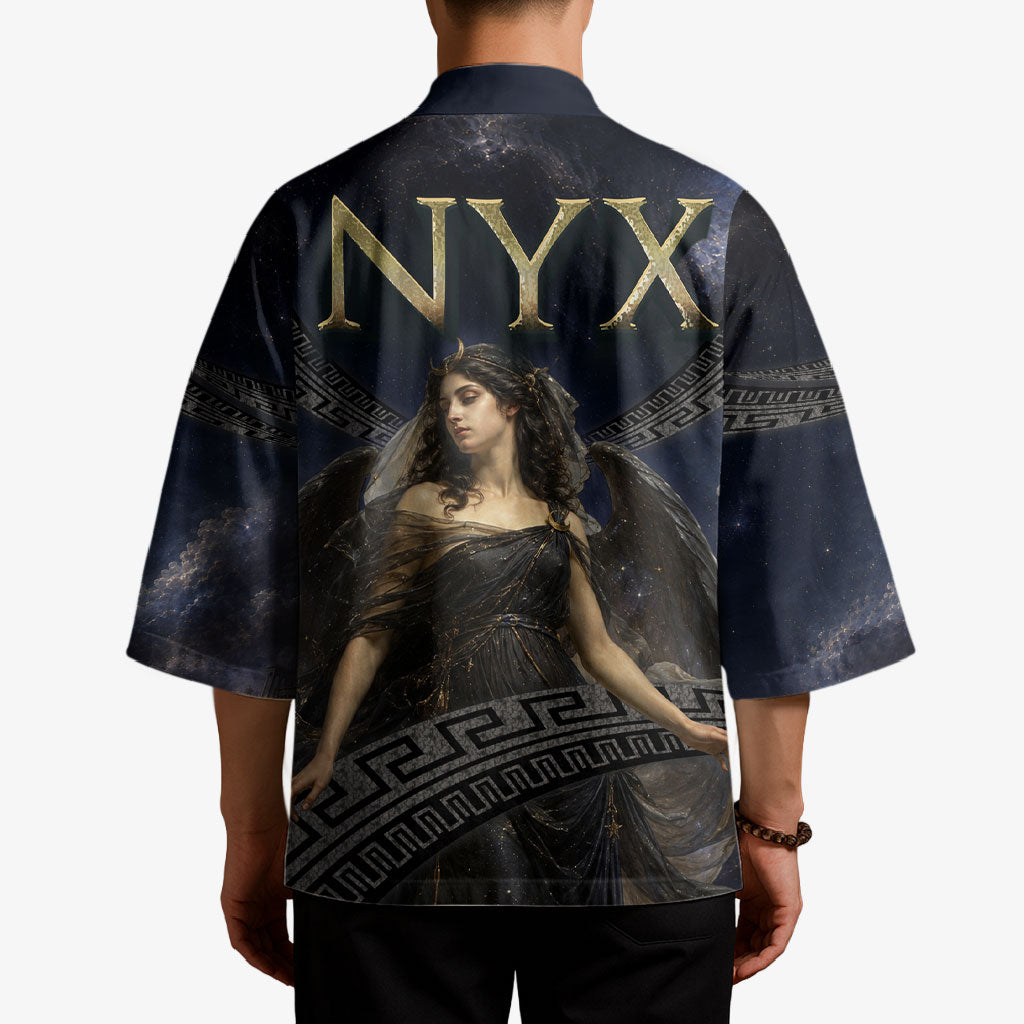 Greek Mythology Nyx Kimono Celestial Starry Night Classical Art Greek Key
