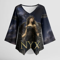Greek Mythology Nyx Kimono Sleeve Blouse Celestial Starry Night Classical Art Greek Key
