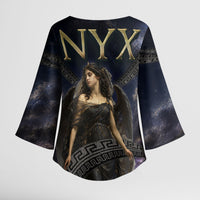 Greek Mythology Nyx Kimono Sleeve Blouse Celestial Starry Night Classical Art Greek Key
