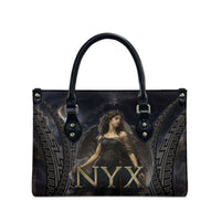 Greek Mythology Nyx Leather Bag Celestial Starry Night Classical Art Greek Key