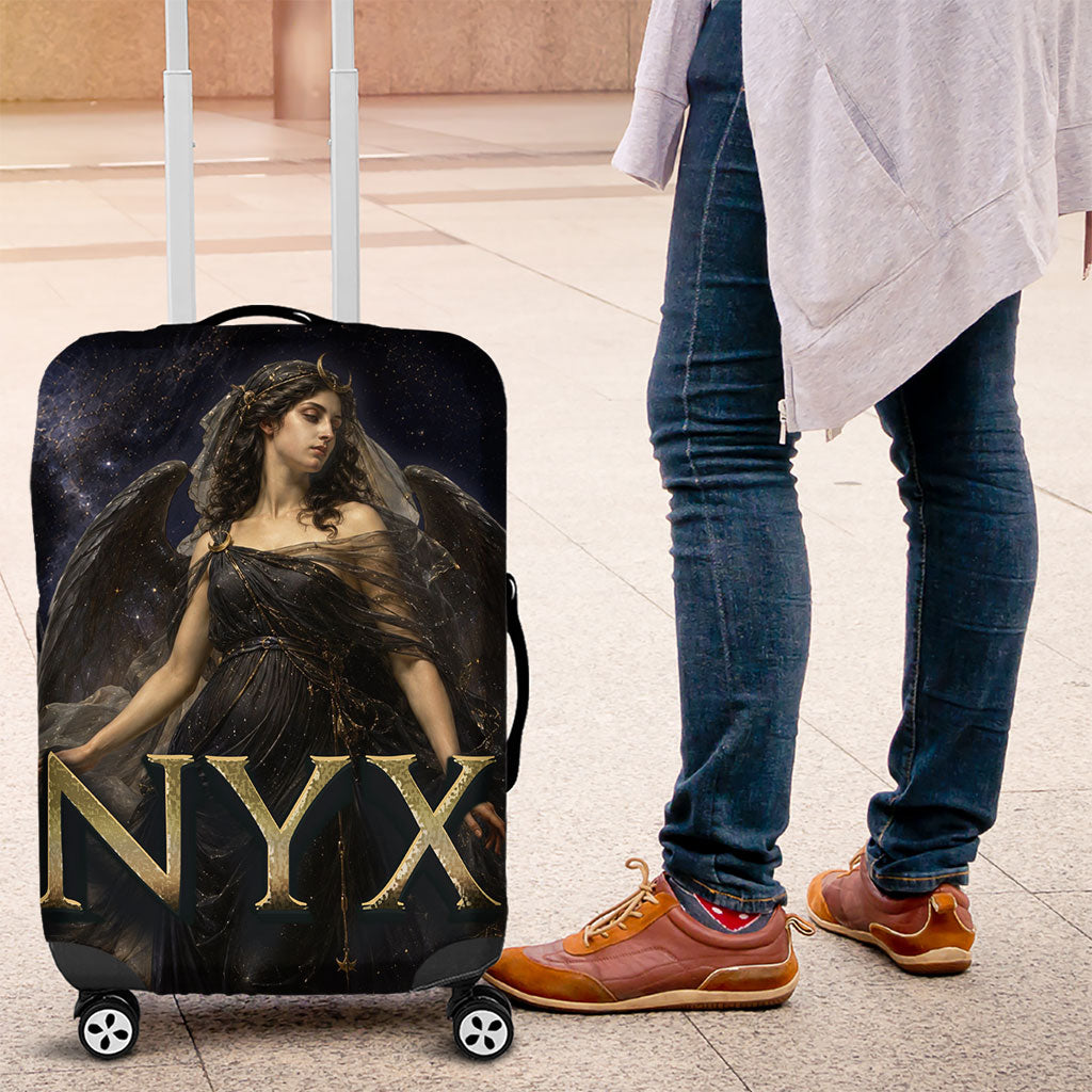 Greek Mythology Nyx Luggage Cover Celestial Starry Night Classical Art Greek Key