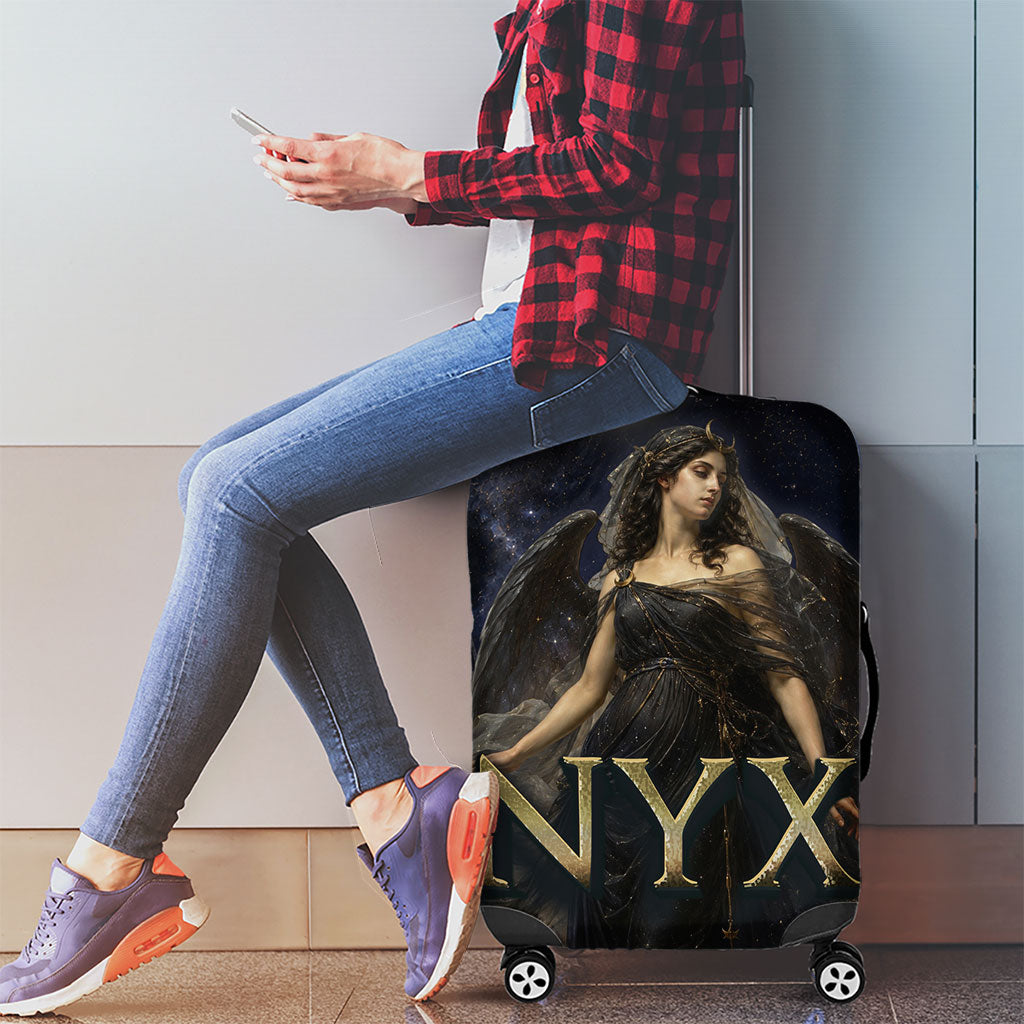 Greek Mythology Nyx Luggage Cover Celestial Starry Night Classical Art Greek Key