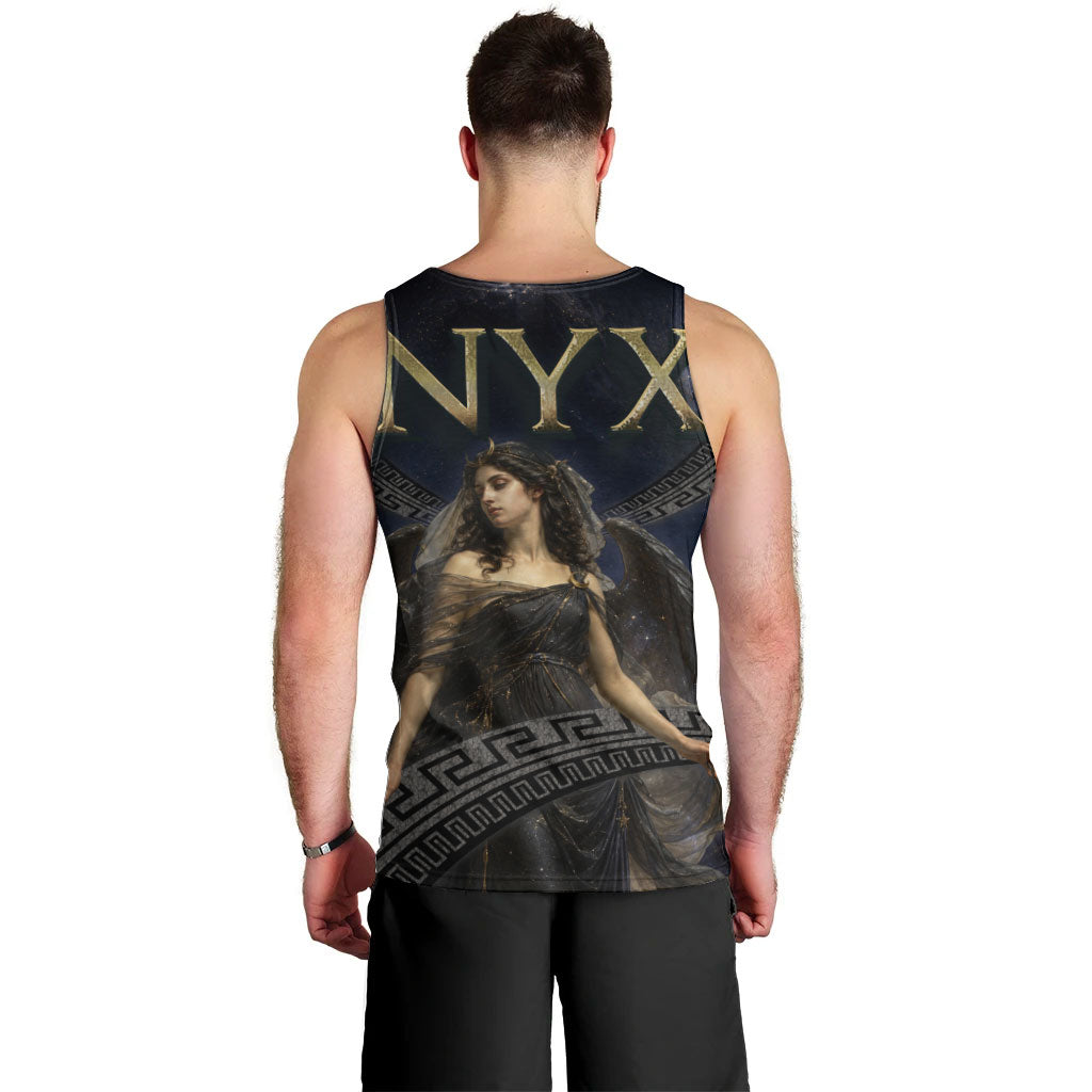 Greek Mythology Nyx Men Tank Top Celestial Starry Night Classical Art Greek Key