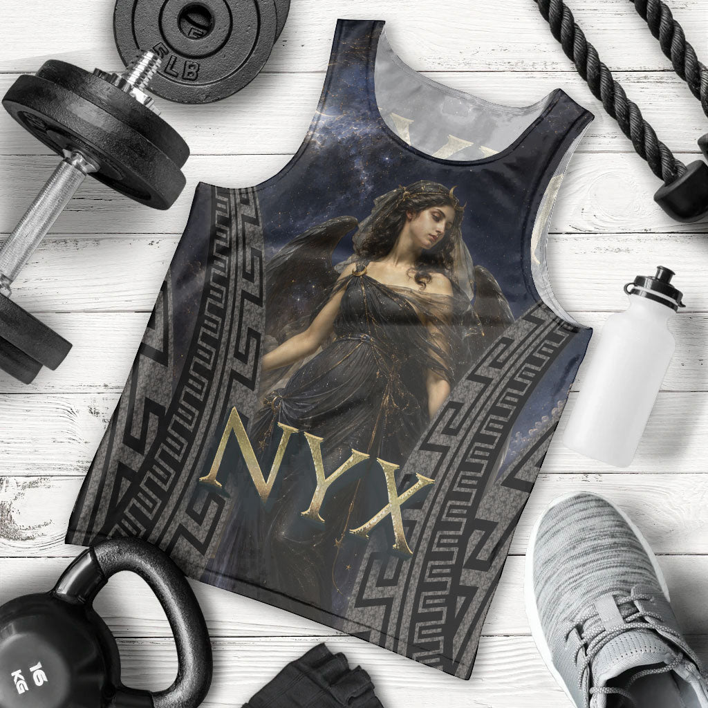 Greek Mythology Nyx Men Tank Top Celestial Starry Night Classical Art Greek Key