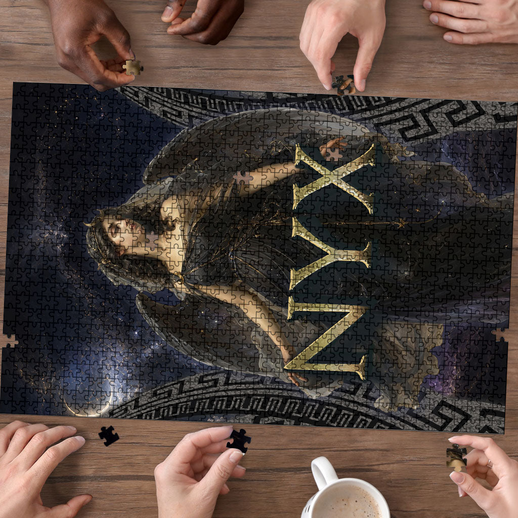 Greek Mythology Nyx Puzzle Celestial Starry Night Classical Art Greek Key