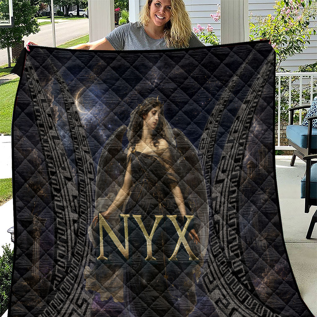 Greek Mythology Nyx Quilt Celestial Starry Night Classical Art Greek Key