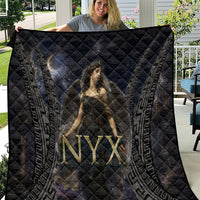 Greek Mythology Nyx Quilt Celestial Starry Night Classical Art Greek Key