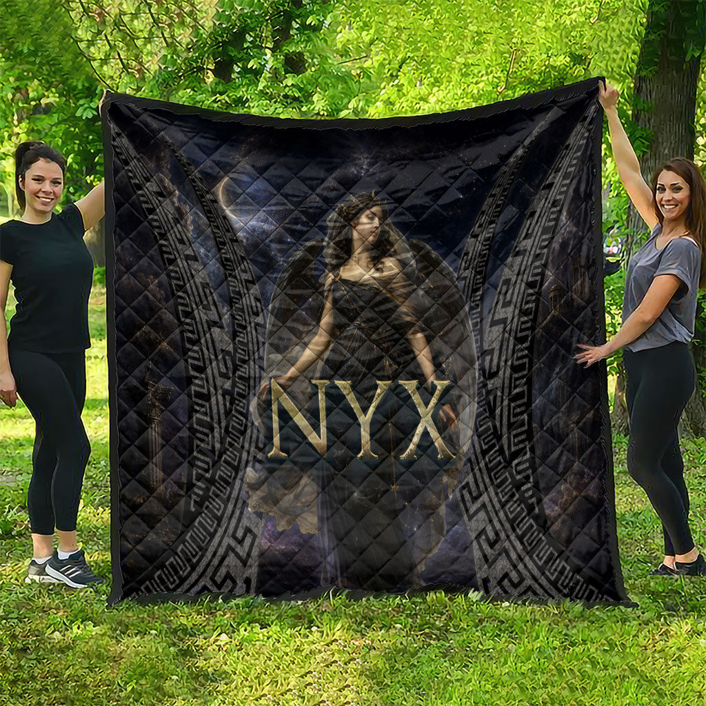 Greek Mythology Nyx Quilt Celestial Starry Night Classical Art Greek Key