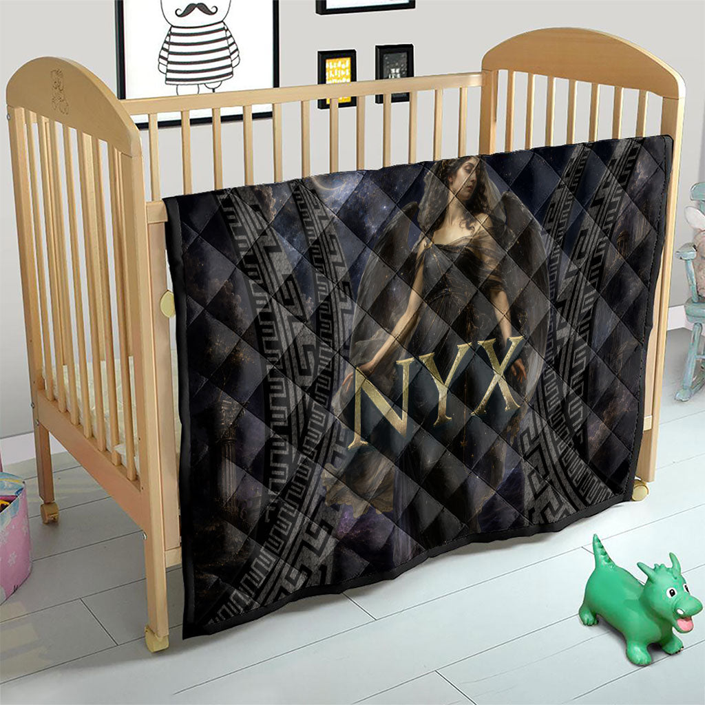 Greek Mythology Nyx Quilt Celestial Starry Night Classical Art Greek Key