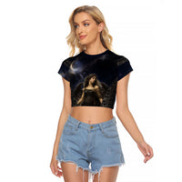 Greek Mythology Nyx Raglan Cropped T Shirt Celestial Starry Night Classical Art Greek Key