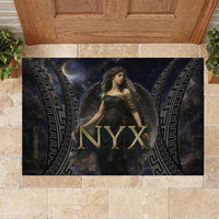 Greek Mythology Nyx Rubber Doormat Celestial Starry Night Classical Art Greek Key