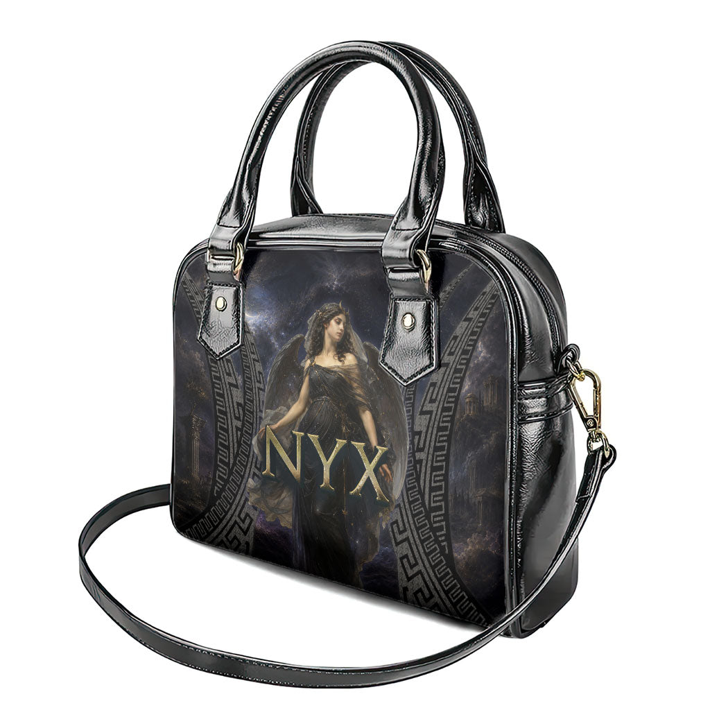 Greek Mythology Nyx Shoulder Handbag Celestial Starry Night Classical Art Greek Key