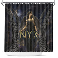 Greek Mythology Nyx Shower Curtain Celestial Starry Night Classical Art Greek Key