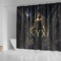 Greek Mythology Nyx Shower Curtain Celestial Starry Night Classical Art Greek Key