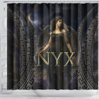 Greek Mythology Nyx Shower Curtain Celestial Starry Night Classical Art Greek Key
